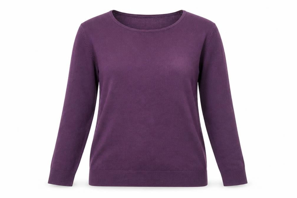 Marks and Spencer Womens Purple Crew Neck Acrylic Pullover Jumper Size 10