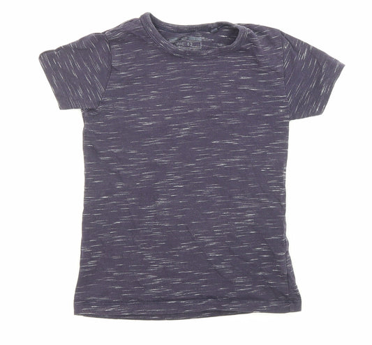 NEXT Boys Purple Cotton Basic T-Shirt Size 5-6 Years Round Neck Pullover