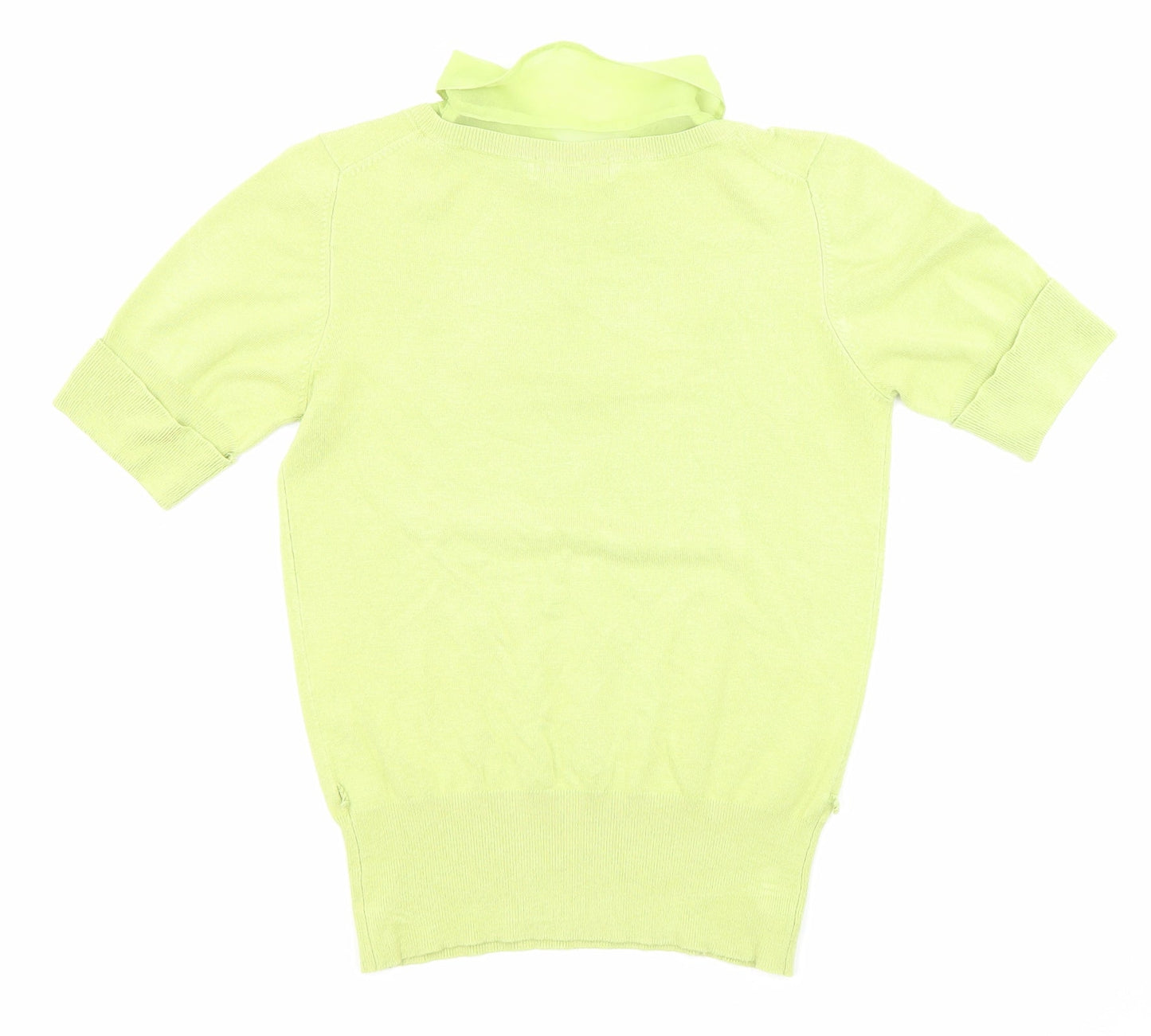Marks and Spencer Womens Green Collared Polyester Pullover Jumper Size 8