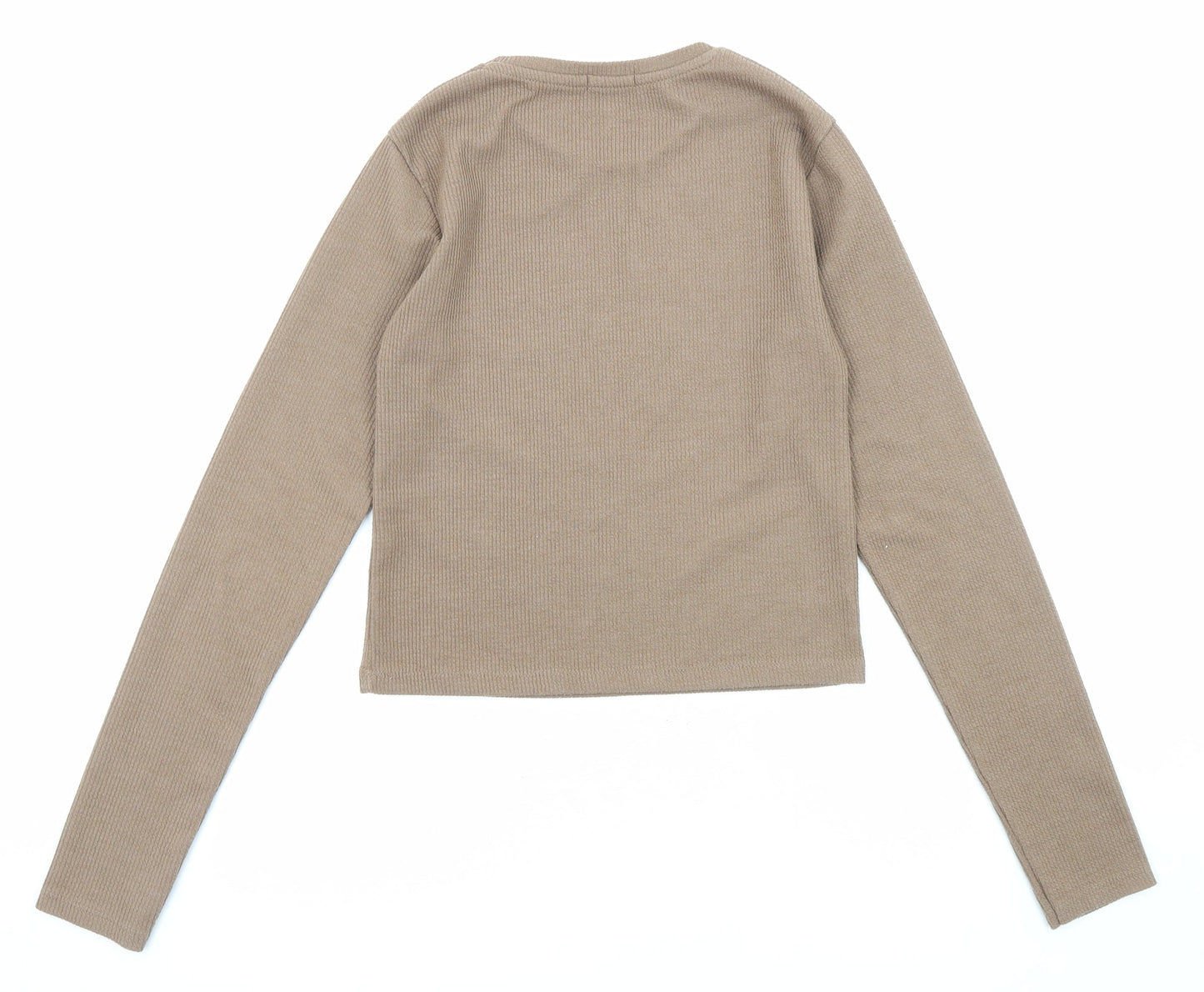 Stradivarius Womens Brown Round Neck Acrylic Pullover Jumper Size M