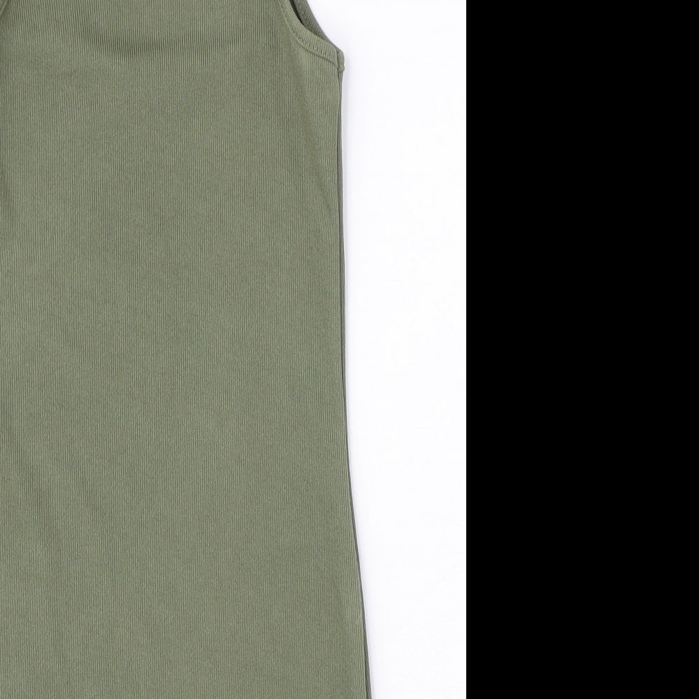 I SAW IT FIRST Womens Green Polyester Mini Size 4 Round Neck Pullover - Ribbed