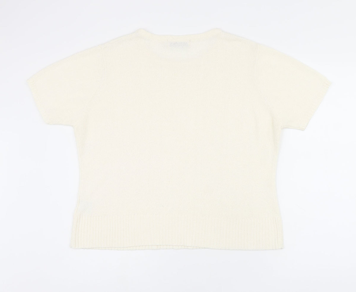 EWM Womens Beige Round Neck Acrylic Pullover Jumper Size 18 - Size 18-20