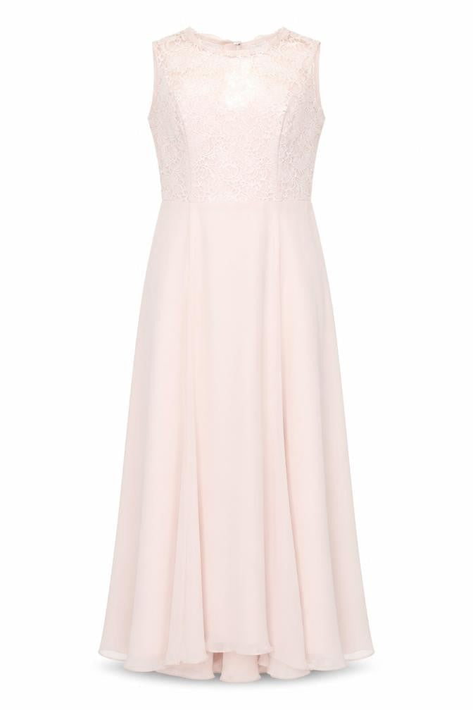 Vivian Diamond Womens Pink Polyester Maxi Size 14 Boat Neck Zip - Blush