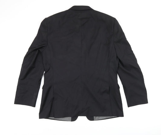 French Connection Mens Black Wool Jacket Suit Jacket Size 42 Regular