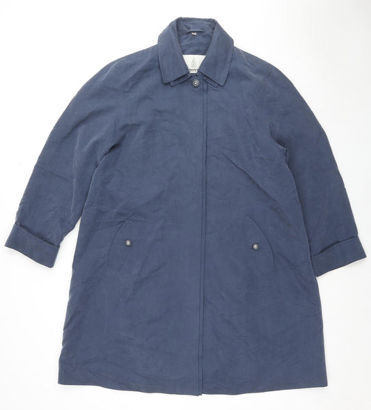 London Fog Womens Blue Overcoat Coat Size 14 Button