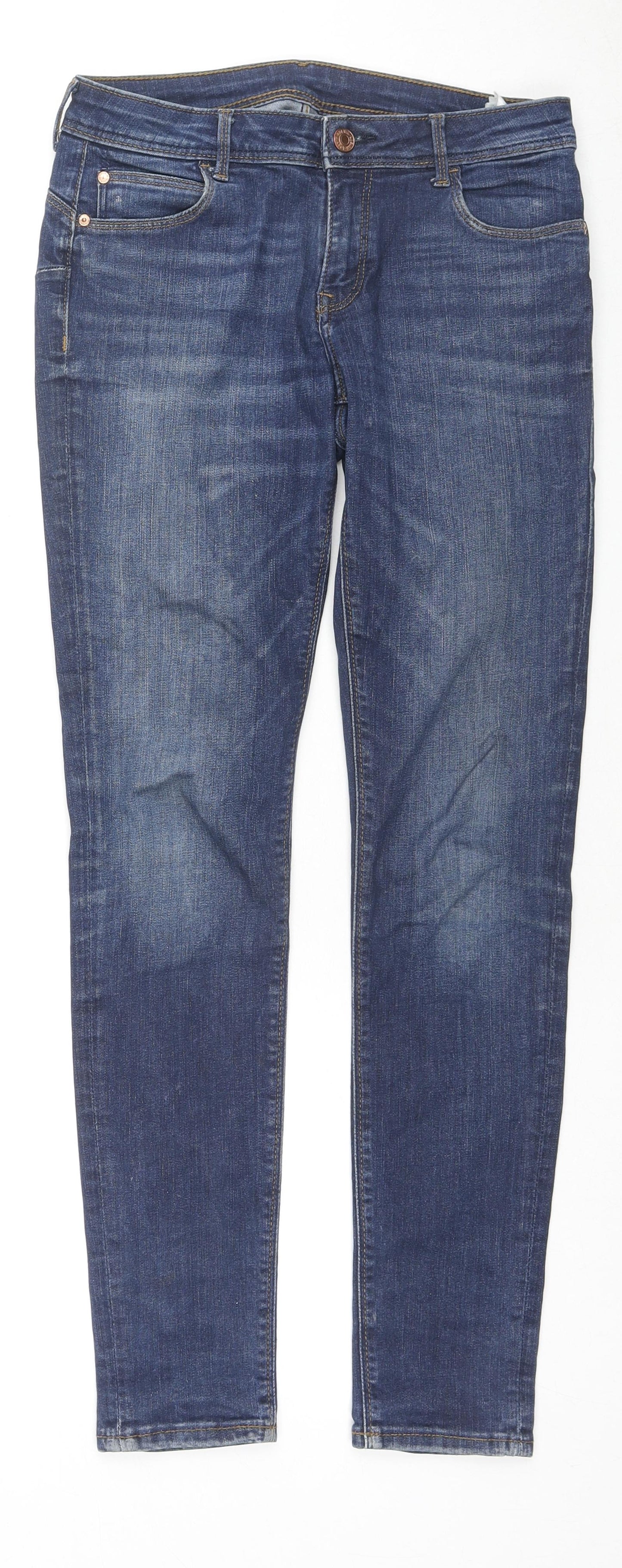 H&M Womens Blue Cotton Jegging Jeans Size 28 in L30 in Regular Zip