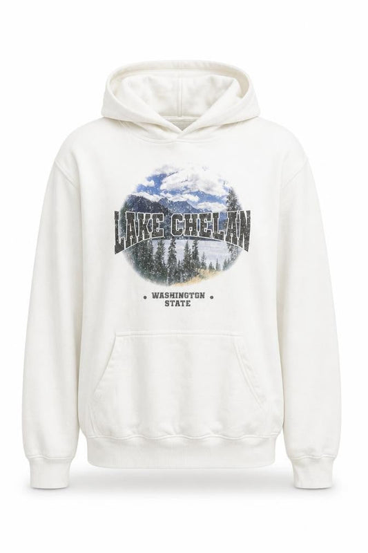 PRETTYLITTLETHING Womens White Polyester Pullover Hoodie Size S Pullover - Lake Chelan, Washington