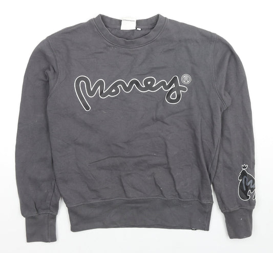 monkey Womens Grey Cotton Pullover Sweatshirt Size S Pullover - Monkey Logo
