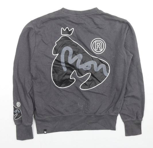 monkey Womens Grey Cotton Pullover Sweatshirt Size S Pullover - Monkey Logo