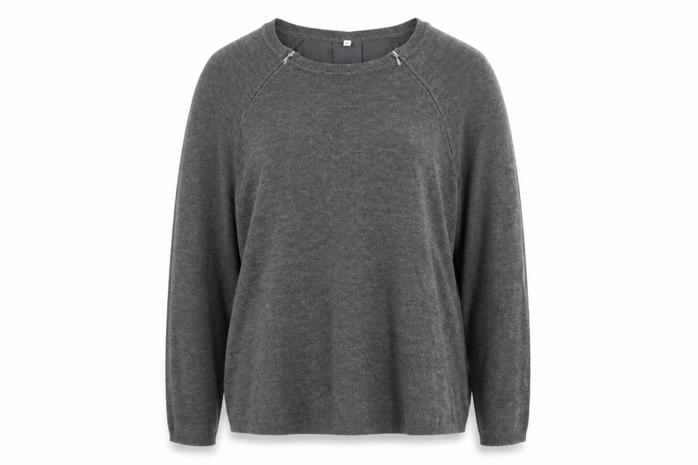 Marks and Spencer Womens Grey Round Neck Acrylic Pullover Jumper Size 8