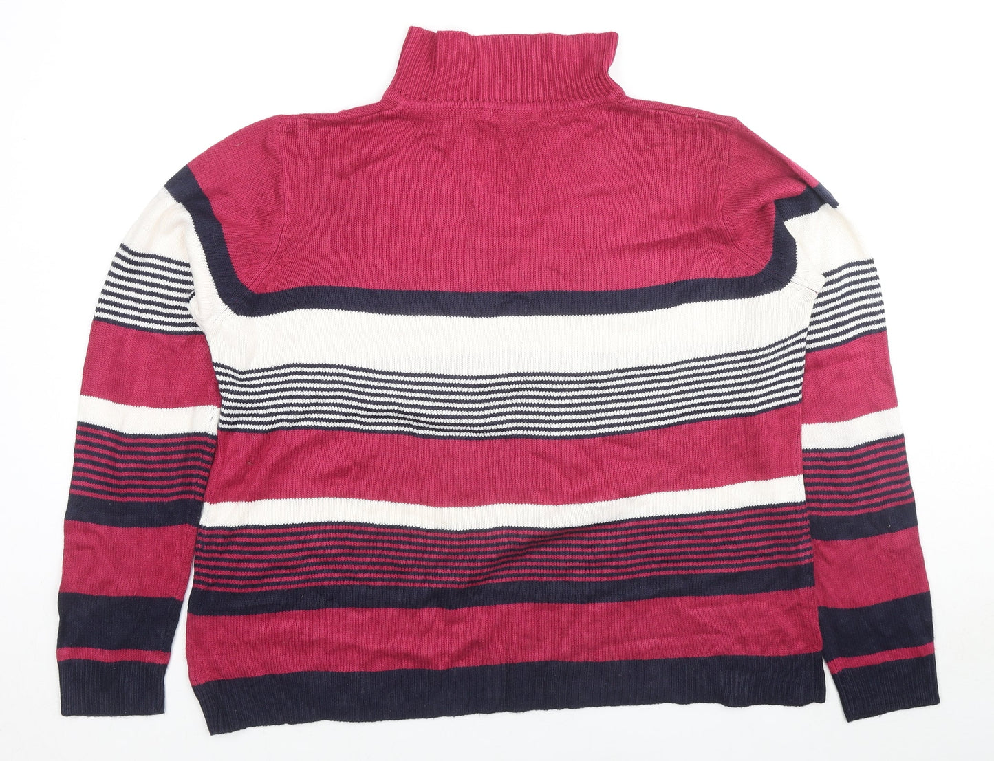 EWM Womens Multicoloured Collared Striped Acrylic Pullover Jumper Size 18 - Size 18-20