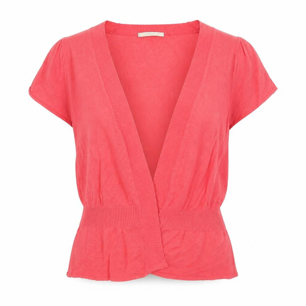 Marks and Spencer Womens Pink V-Neck Viscose Cardigan Jumper Size 10 - Open