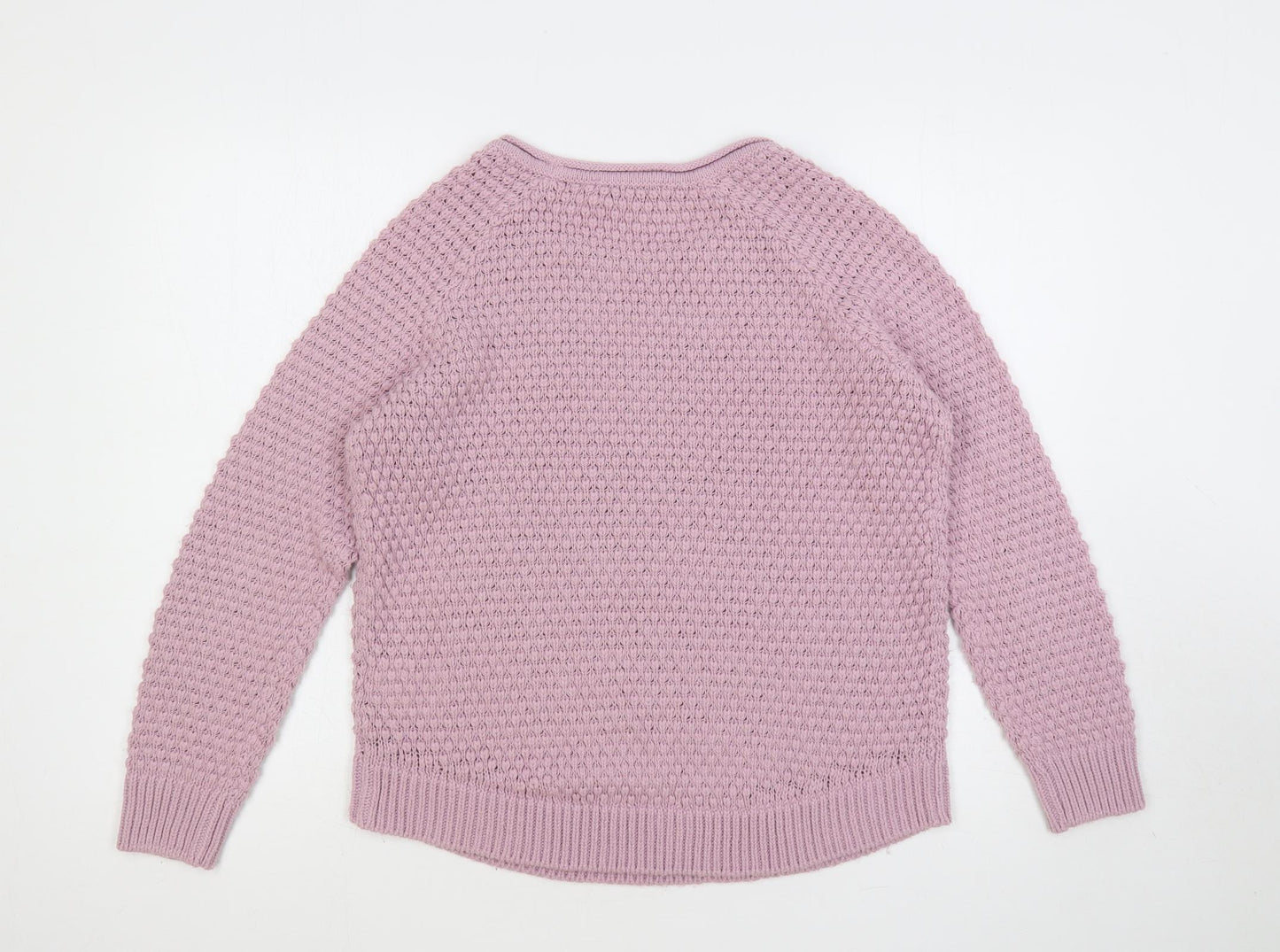 Tesini Womens Purple Round Neck Polyacrylate Fibre Pullover Jumper Size 14