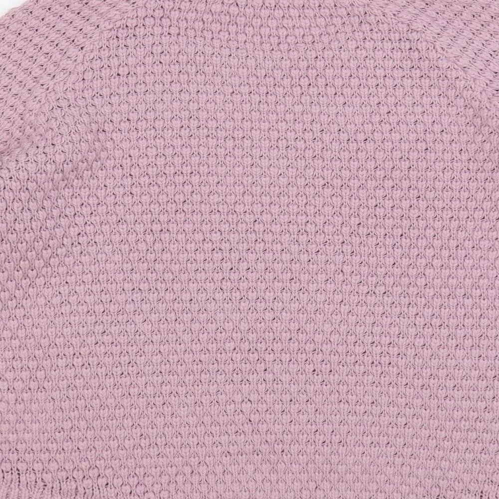 Tesini Womens Purple Round Neck Polyacrylate Fibre Pullover Jumper Size 14