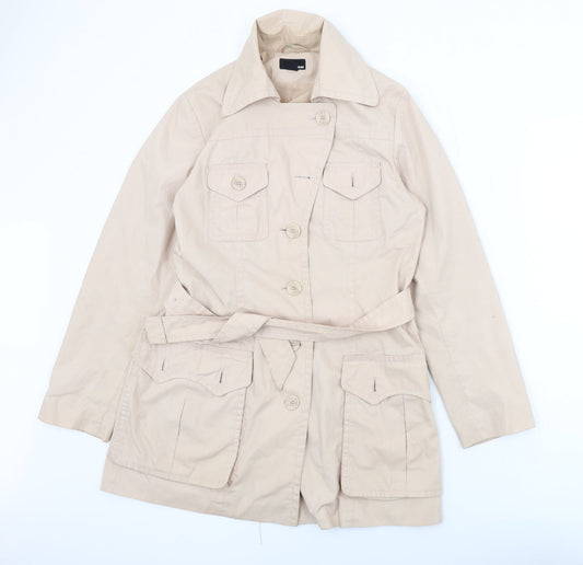 H&M Womens Beige Trench Coat Coat Size 14 Button