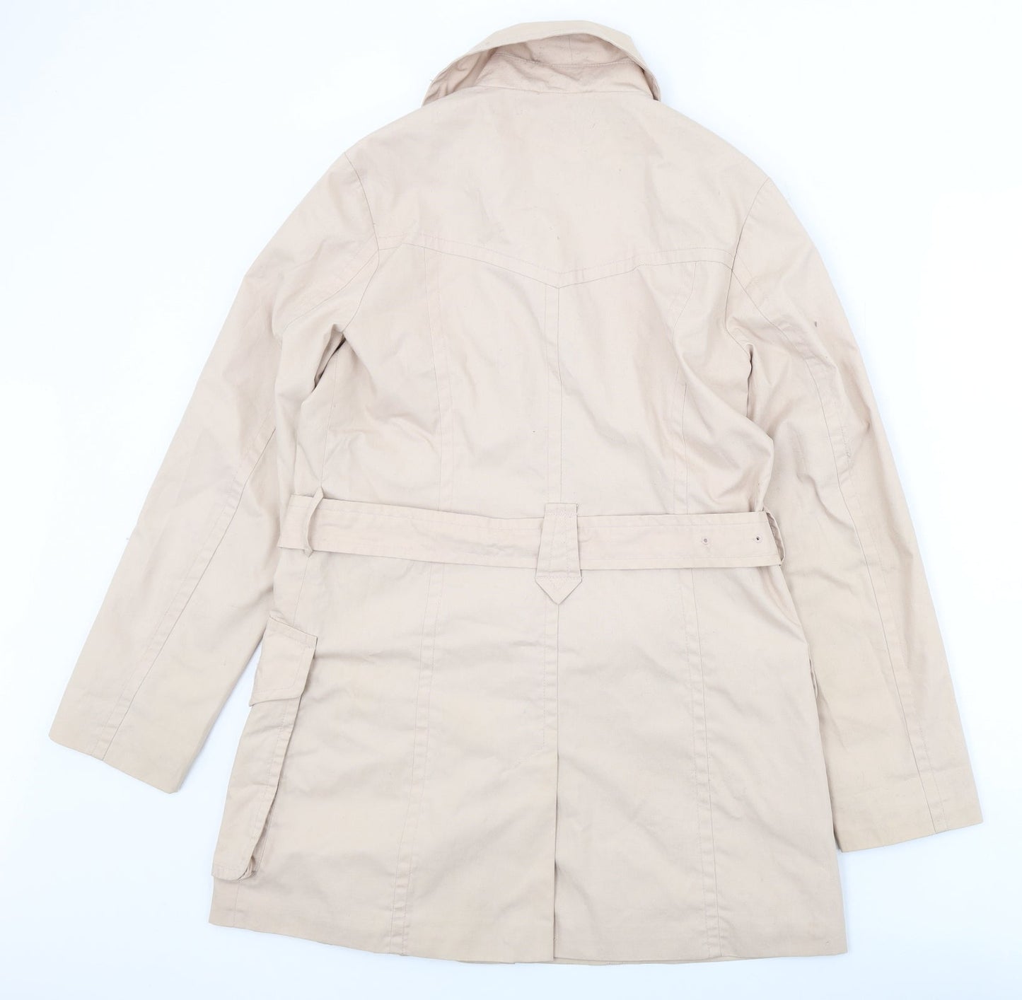 H&M Womens Beige Trench Coat Coat Size 14 Button