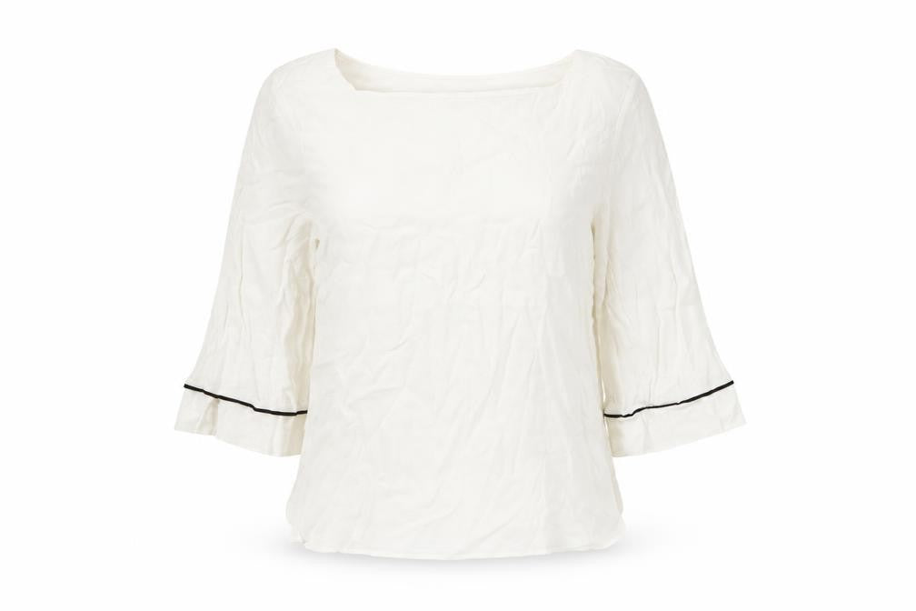 NEXT Womens White Viscose Basic Blouse Size 12 Square Neck