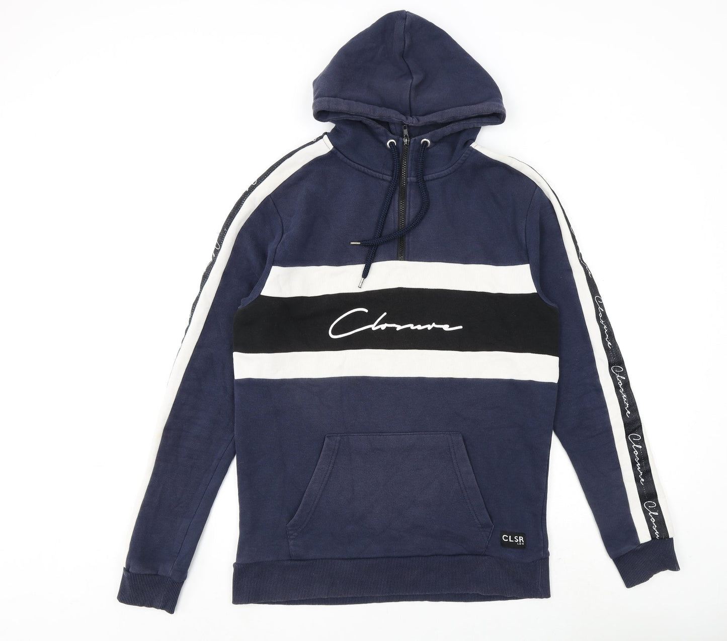 Closure Mens Blue Cotton Pullover Hoodie Size M