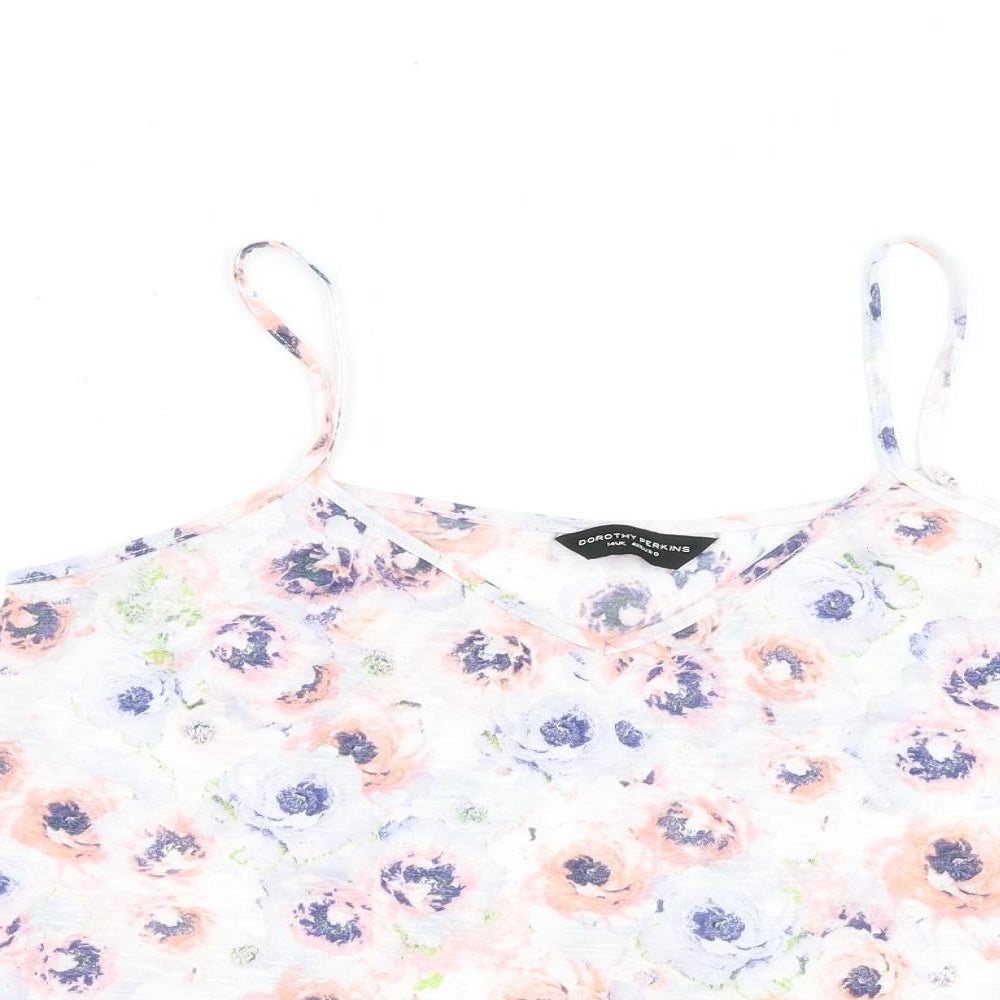 Dorothy Perkins Womens Multicoloured Floral Polyester Camisole Tank Size 14 Scoop Neck