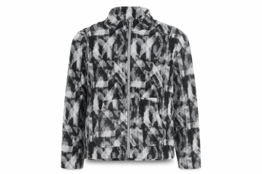 Eddie Bauer Girls Grey Geometric Jacket Size 10-11 Years Zip