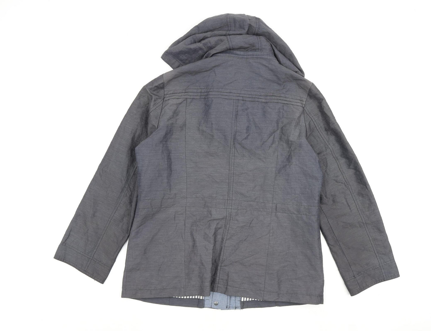 Per Una Womens Grey Rain Coat Coat Size 14 Snap