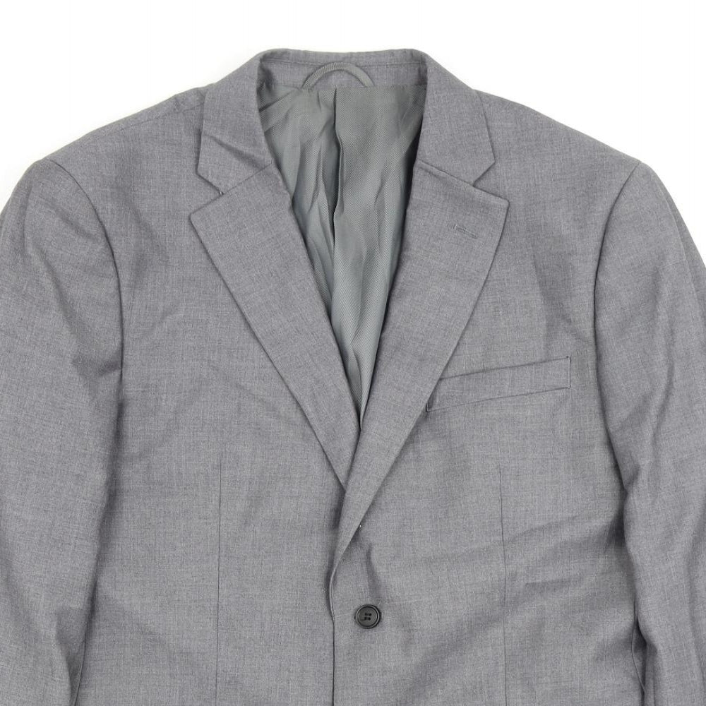 Jack Reid Mens Grey Polyester Jacket Blazer Size 42 Regular
