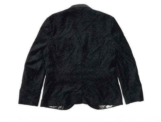NEXT Mens Black Cotton Jacket Blazer Size 42 Regular