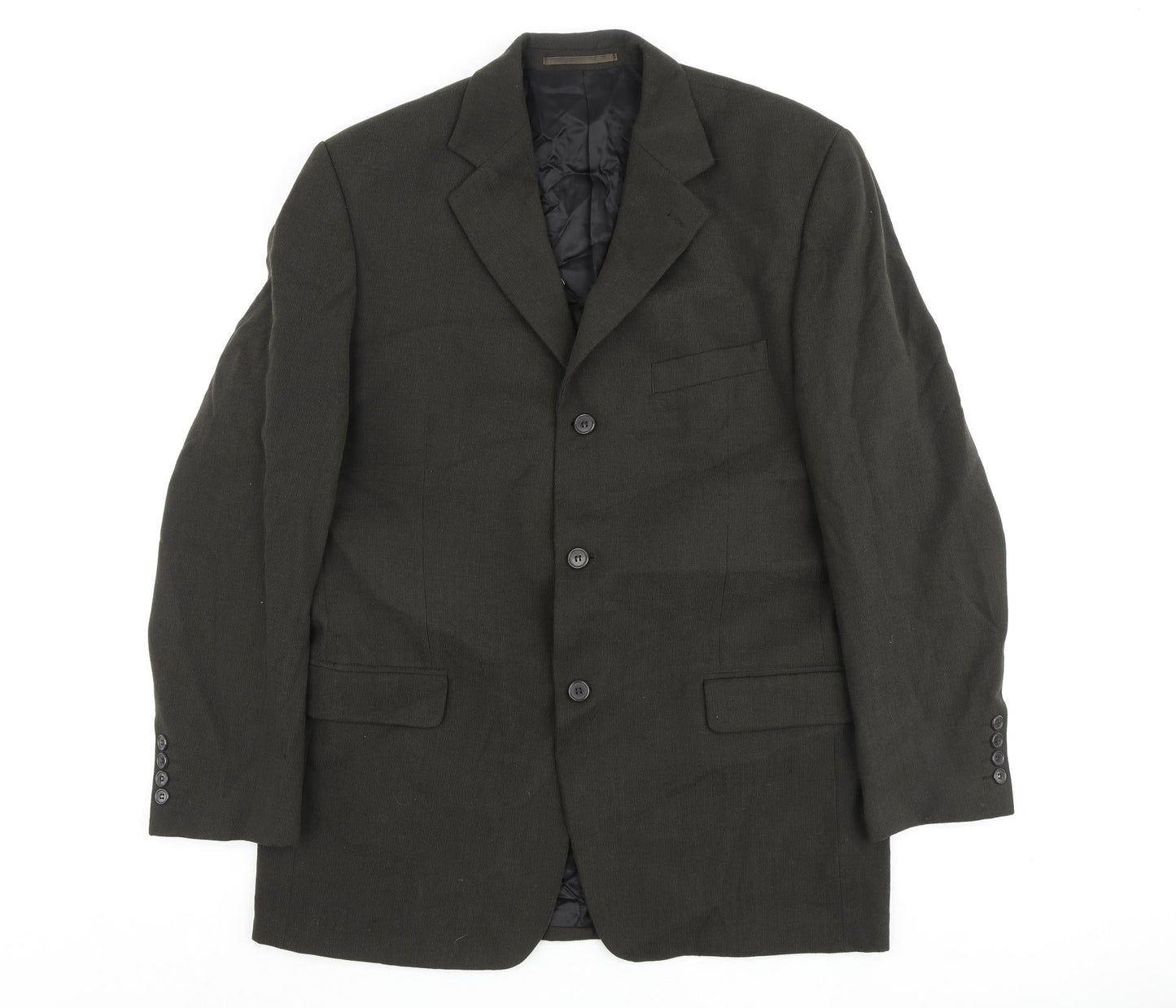 Hugo James Mens Green Polyester Jacket Blazer Size 44 Regular