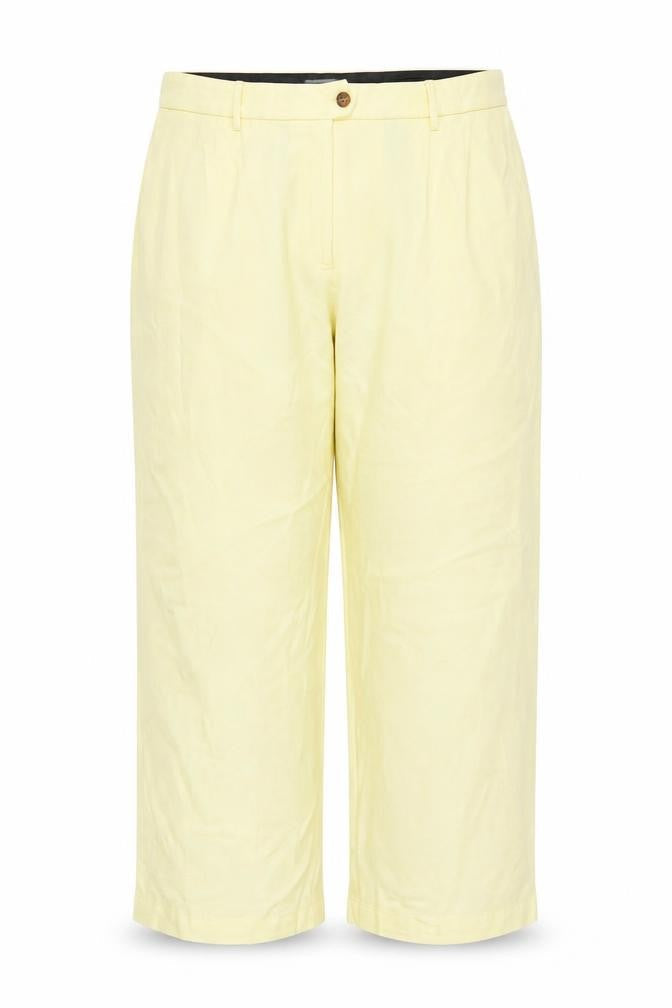 Marks and Spencer Womens Yellow Polyester Trousers Size 24 L30 in Regular Zip