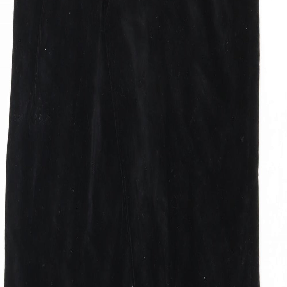 Topshop Womens Black Cotton Trousers Size 8 L32 in Regular