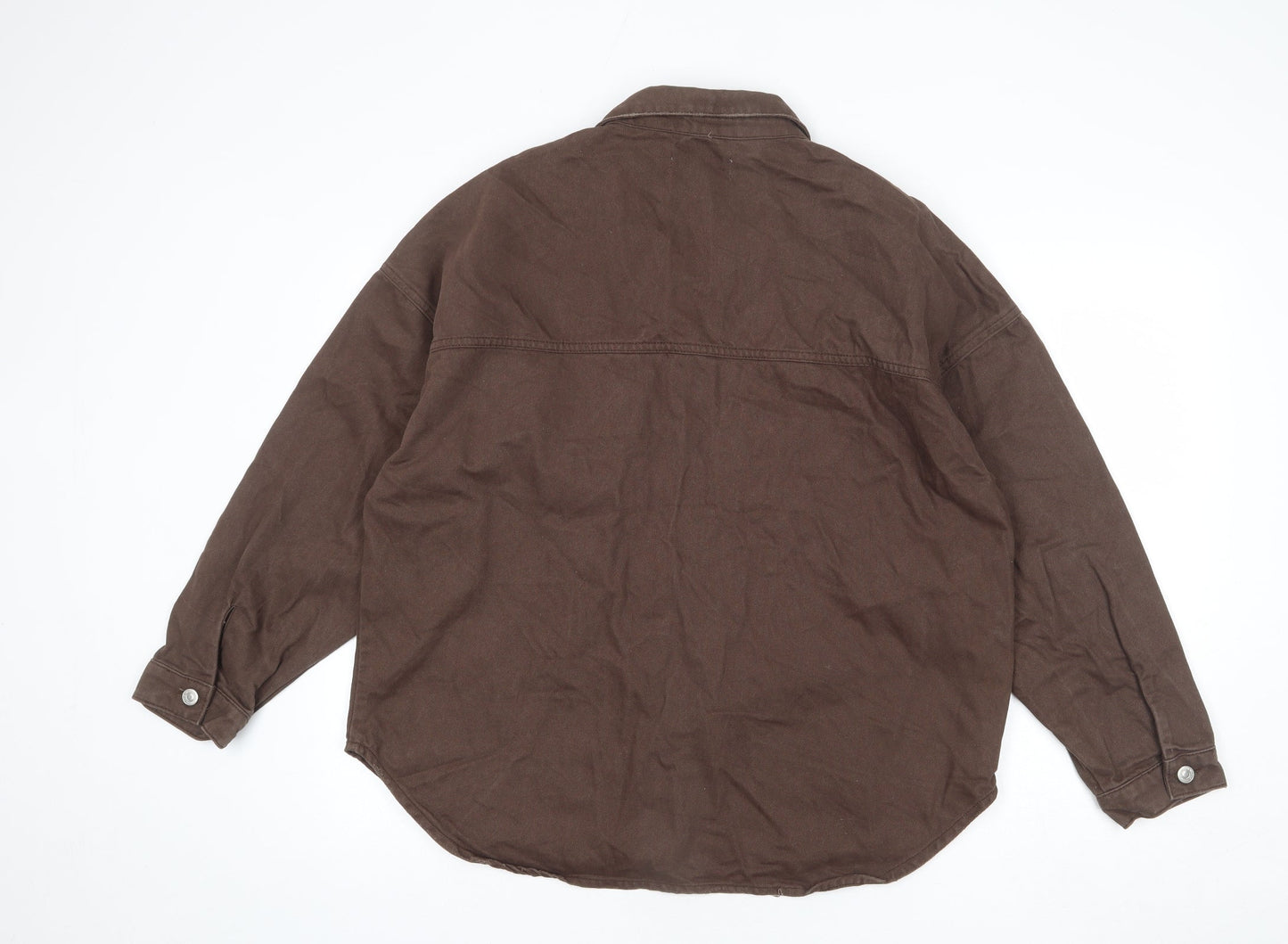 New Look Womens Brown Jacket Size 14 Button - Distressed Hem
