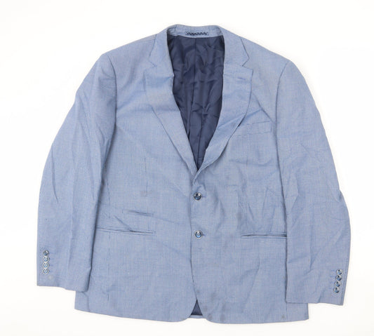 Skopes Mens Blue Geometric Polyester Jacket Blazer Size 44 Regular