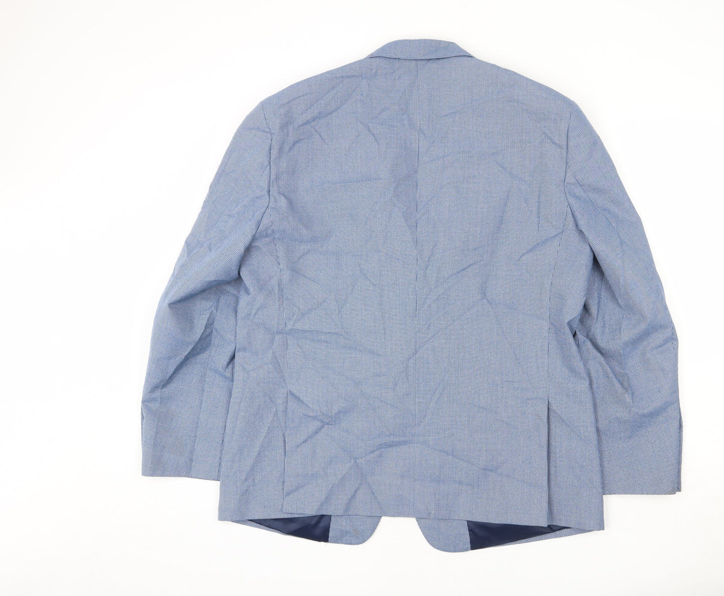 Skopes Mens Blue Geometric Polyester Jacket Blazer Size 44 Regular