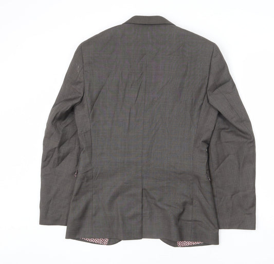 NEXT Mens Grey Polyester Jacket Blazer Size 36 Regular