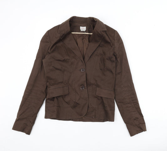 Cyrillus Womens Brown Jacket Blazer Size 10 Button