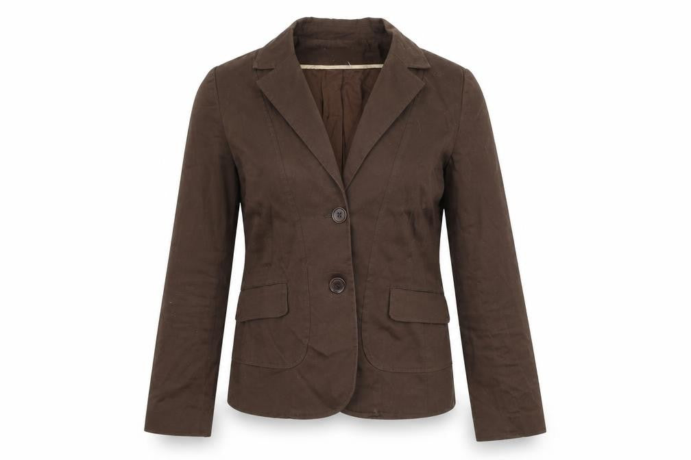 Cyrillus Womens Brown Jacket Blazer Size 10 Button