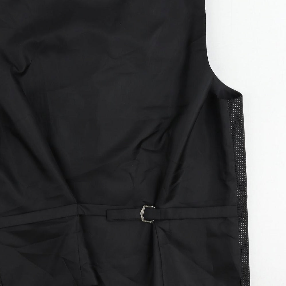 Marks and Spencer Mens Black Polyester Jacket Suit Waistcoat Size 38 Regular