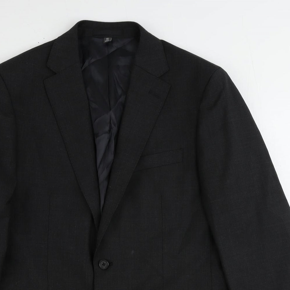 Marks and Spencer Mens Grey Wool Jacket Suit Jacket Size 40 Regular