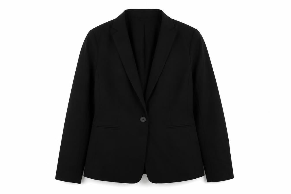 H&M Womens Black Polyester Jacket Blazer Size 12