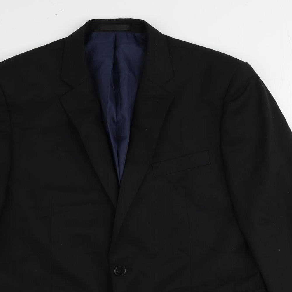John Lewis Mens Black Polyester Jacket Suit Jacket Size 42 Regular