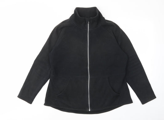 Skechers Womens Black Cotton Full Zip Sweatshirt Size L Pullover - Pockets