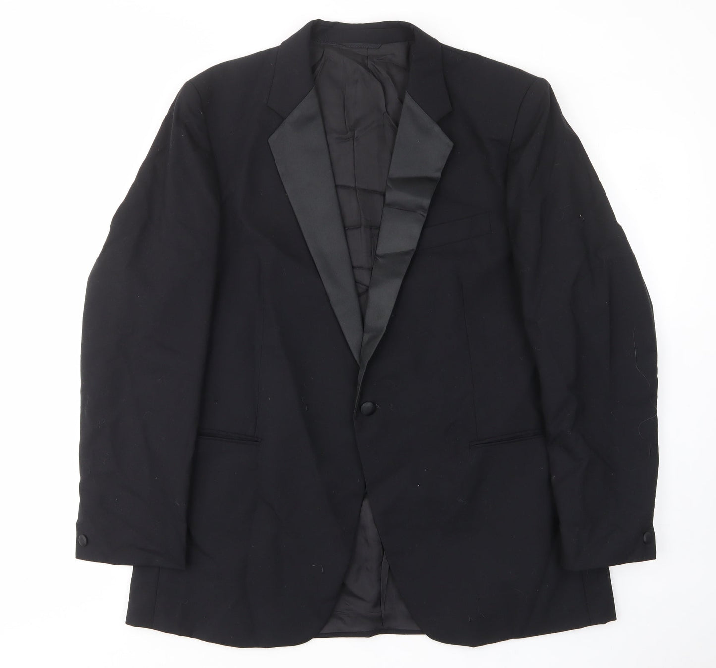 St.michael Mens Black Wool Jacket Suit Jacket Size 42 Regular - Inside pockets