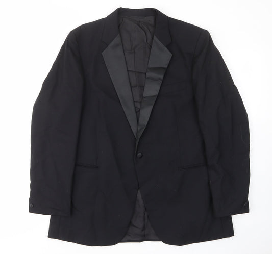 St.michael Mens Black Wool Jacket Suit Jacket Size 42 Regular - Inside pockets