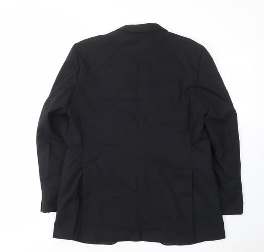 St.michael Mens Black Wool Jacket Suit Jacket Size 42 Regular - Inside pockets