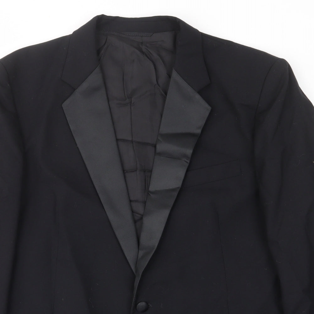 St.michael Mens Black Wool Jacket Suit Jacket Size 42 Regular - Inside pockets