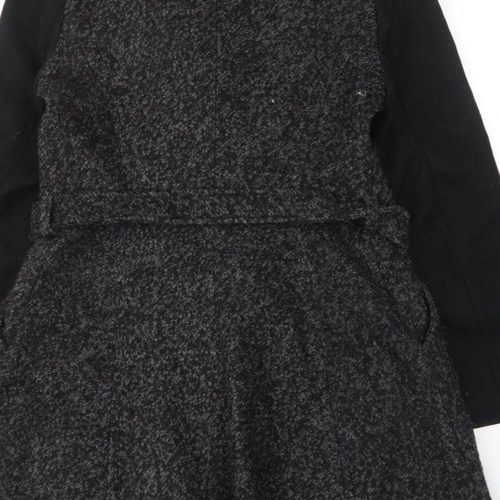 ASOS Womens Grey Overcoat Coat Size 10 Zip - Pockets, Belted