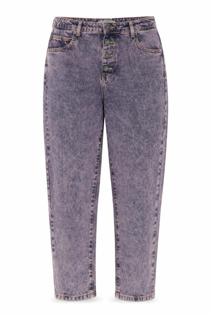 Stradivarius Womens Blue Cotton Straight Jeans Size 10 L25 in Regular Button - Pink acid wash, Pockets