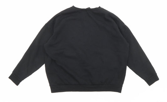 New Look Womens Black Cotton Pullover Sweatshirt Size S Pullover
