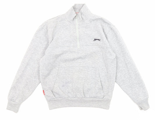 Slazenger Womens Grey Polyester Pullover Sweatshirt Size S Zip