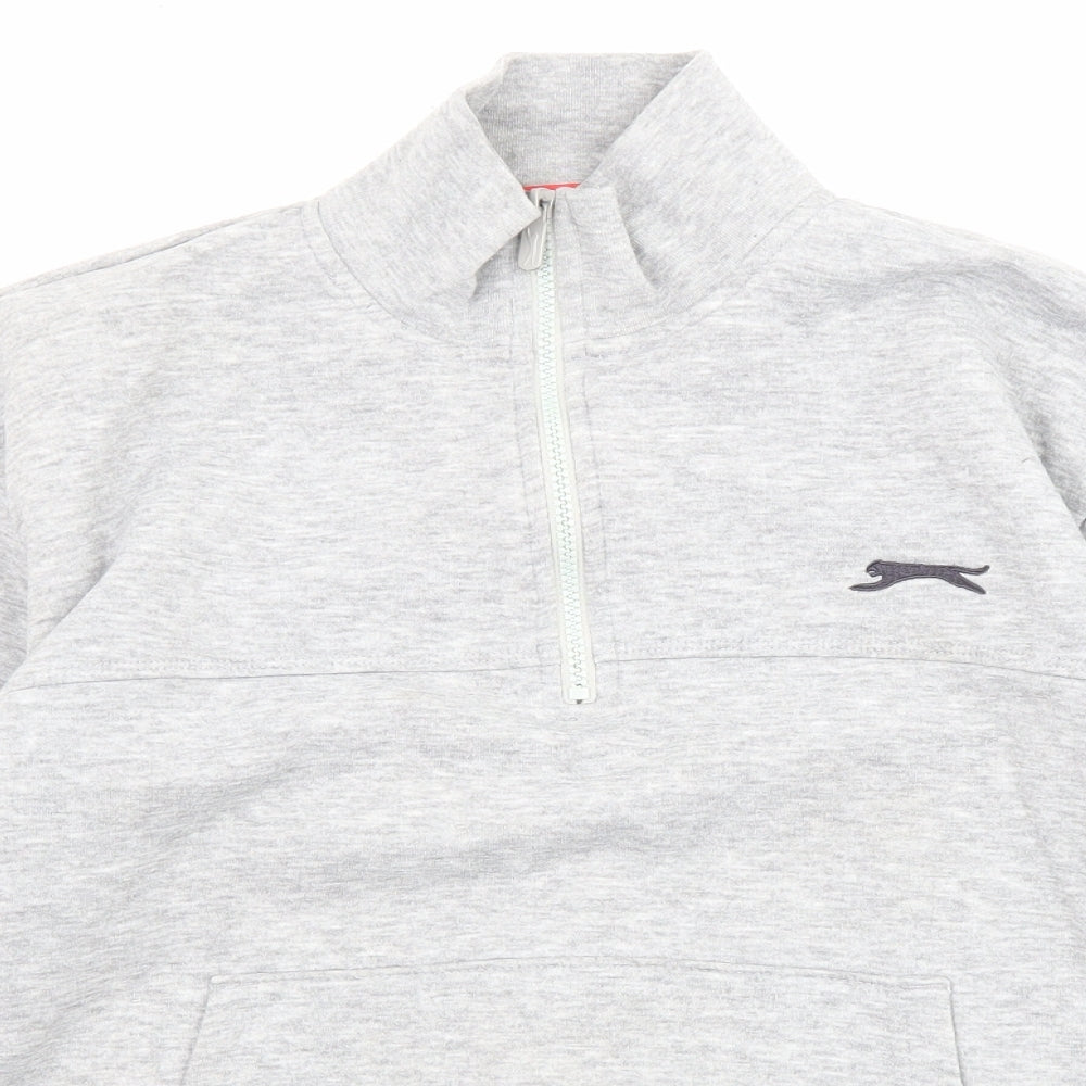 Slazenger Womens Grey Polyester Pullover Sweatshirt Size S Zip